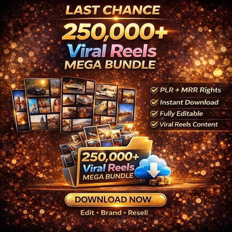 250,000+ Viral Reels Mega Bundle (PLR/MRR) | Faceless Reels Content | Instagram Reels, TikTok & YouTube Shorts - Image 8