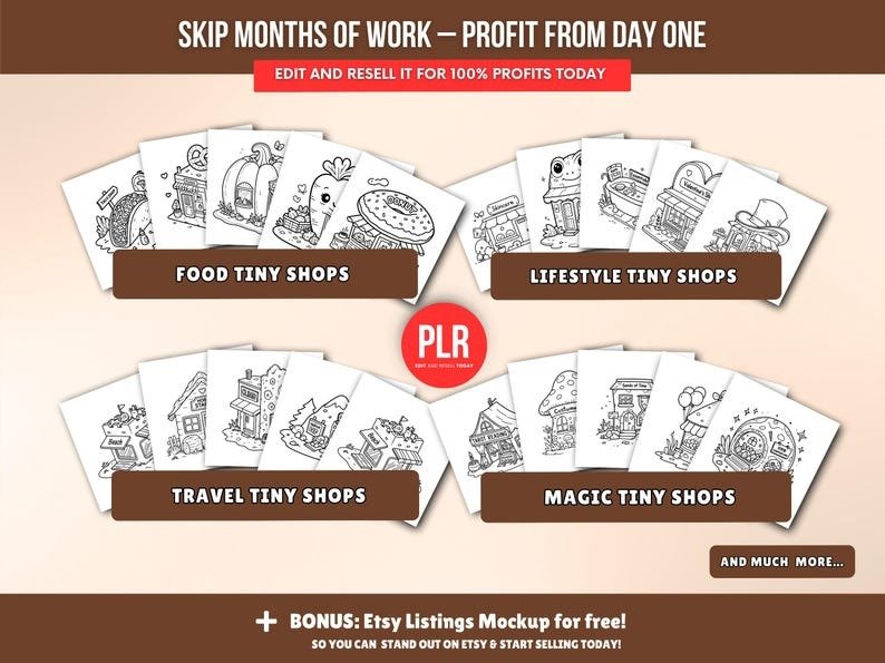 150-Page Tienditas Coloring Book PLR - Image 3