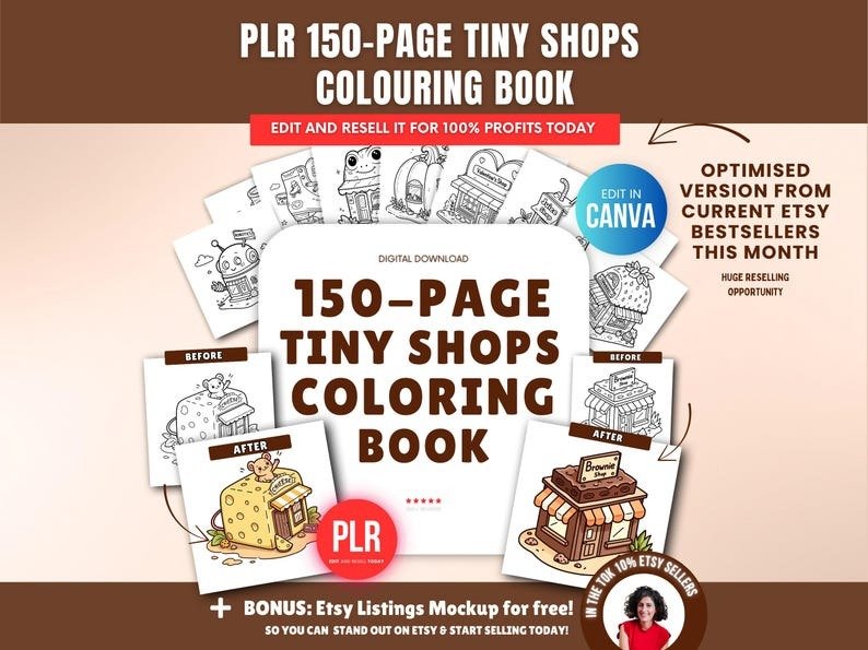 150-Page Tienditas Coloring Book PLR