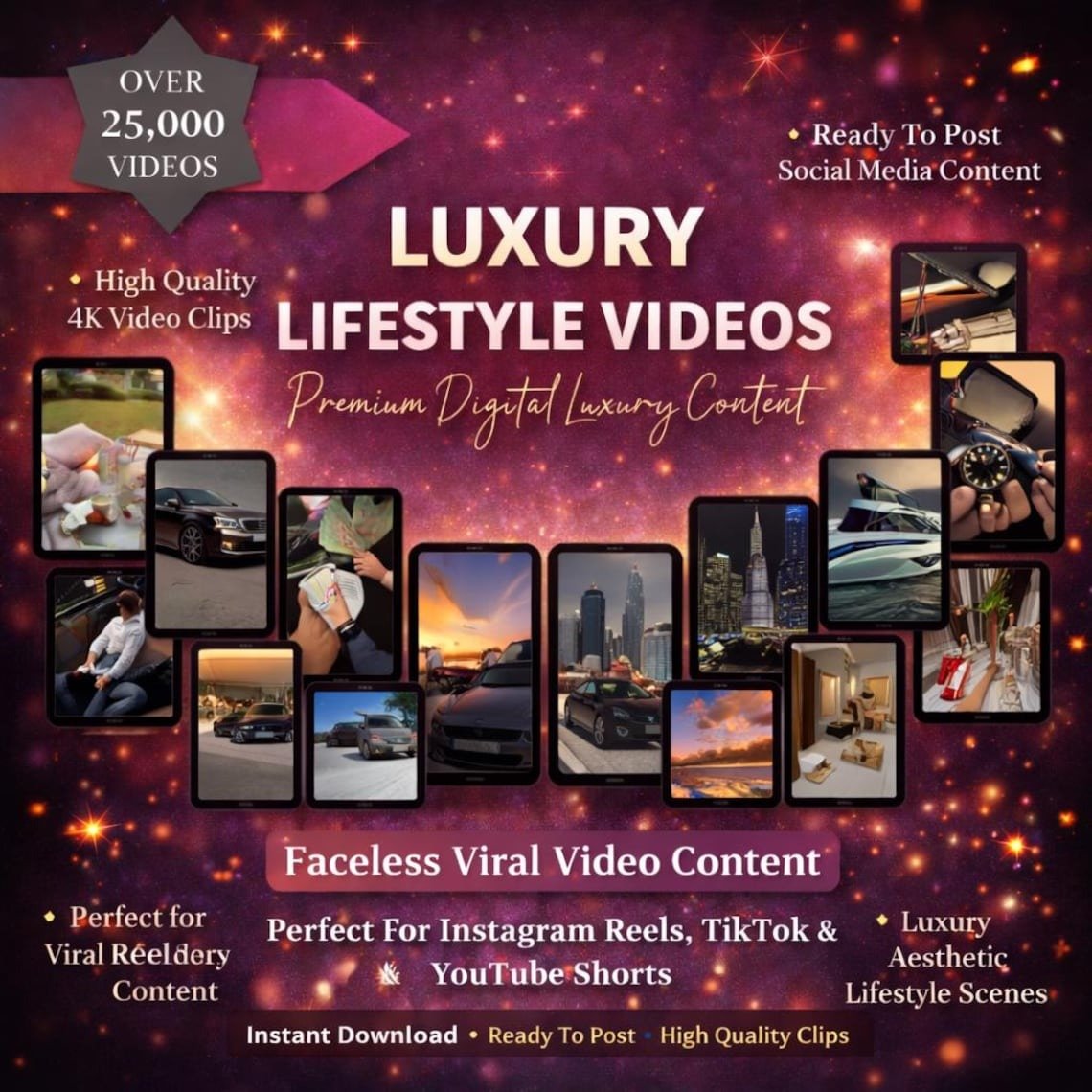250,000+ Viral Reels Mega Bundle (PLR/MRR) | Faceless Reels Content | Instagram Reels, TikTok & YouTube Shorts - Image 5
