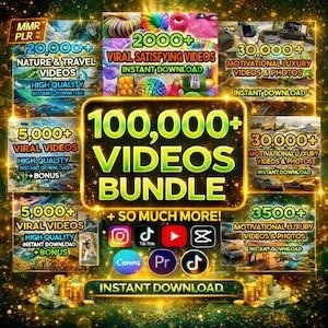 100,000+ Viral Reels Bundle PLR MRR, AI Animated Content, Viral reels, TikTok, Instagram, YouTube