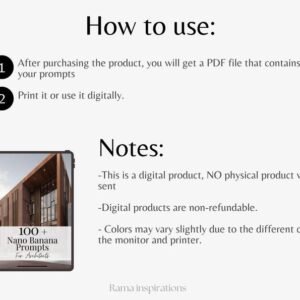 Nano Banana Prompts For Architects, Architecture AI Prompts, Rendering AI Prompts, Architecture Templates PDF