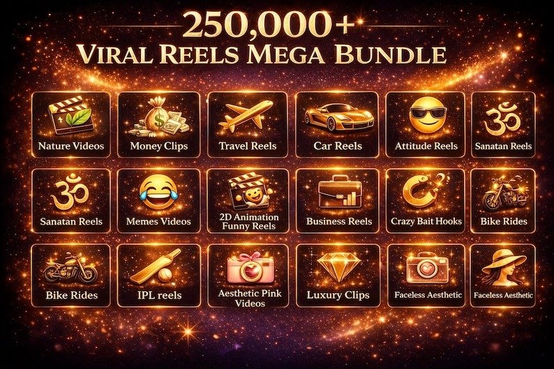250,000+ Viral Reels Mega Bundle (PLR/MRR) | Faceless Reels Content | Instagram Reels, TikTok & YouTube Shorts - Image 3